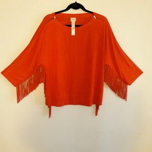 Chico's Women Blouse Fringed Size 2